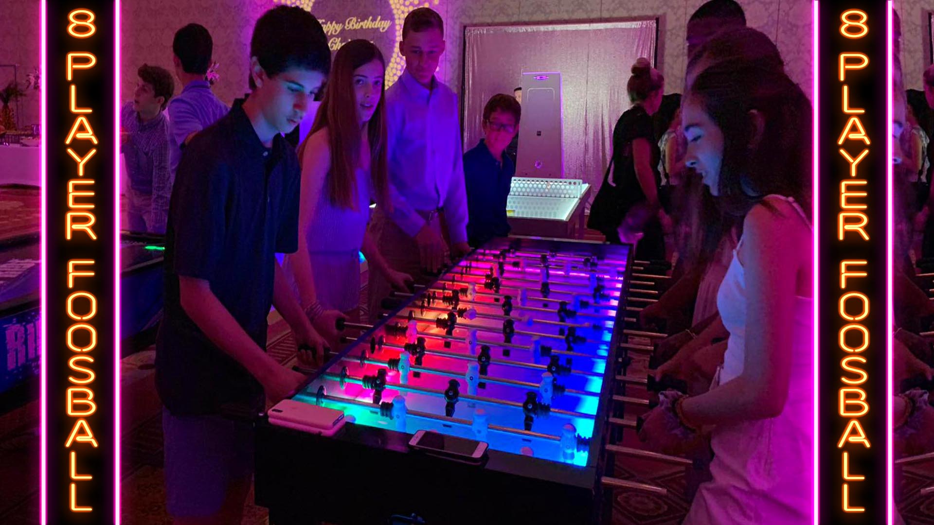 8-player LED foosball event rental game